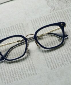 Chrome Hearts Glasses STRAPADICTOME – Blue GOLD PLATED 1